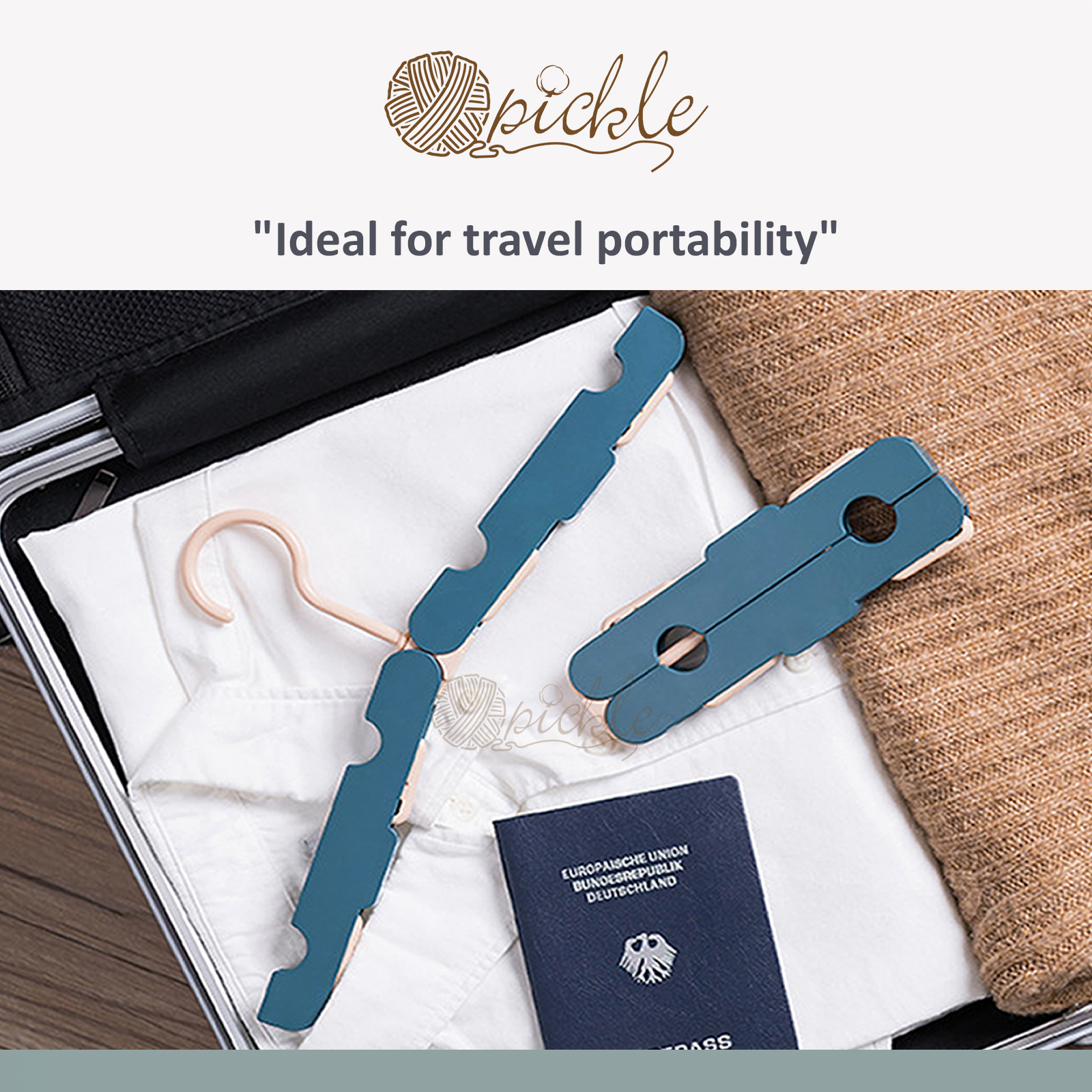 Multipurpose Folding Hanger Foldable Travel Hanger with Clips Hygienic ...