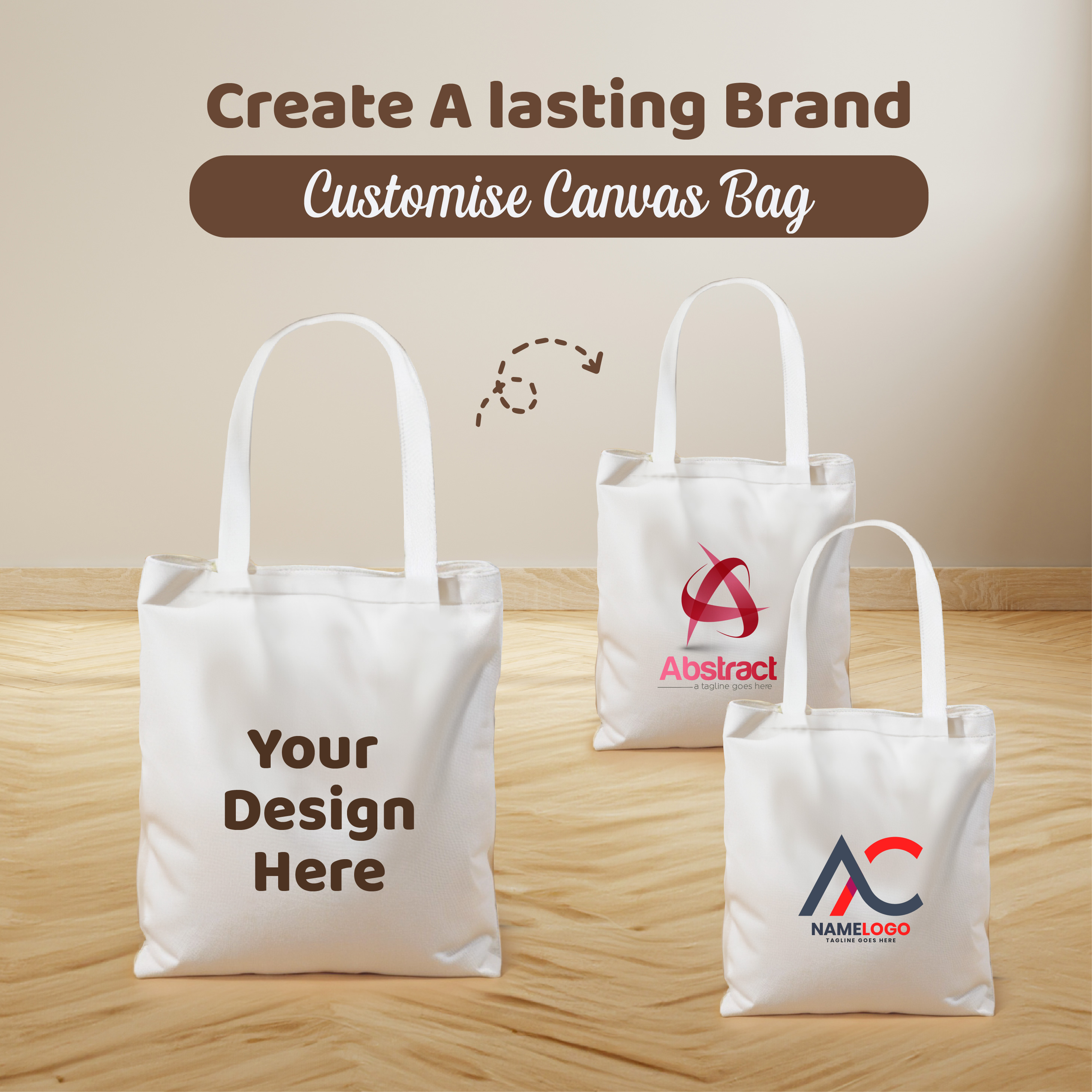 Customised tote bag | personalised tote bag | Canvas Bag Print Logo ...