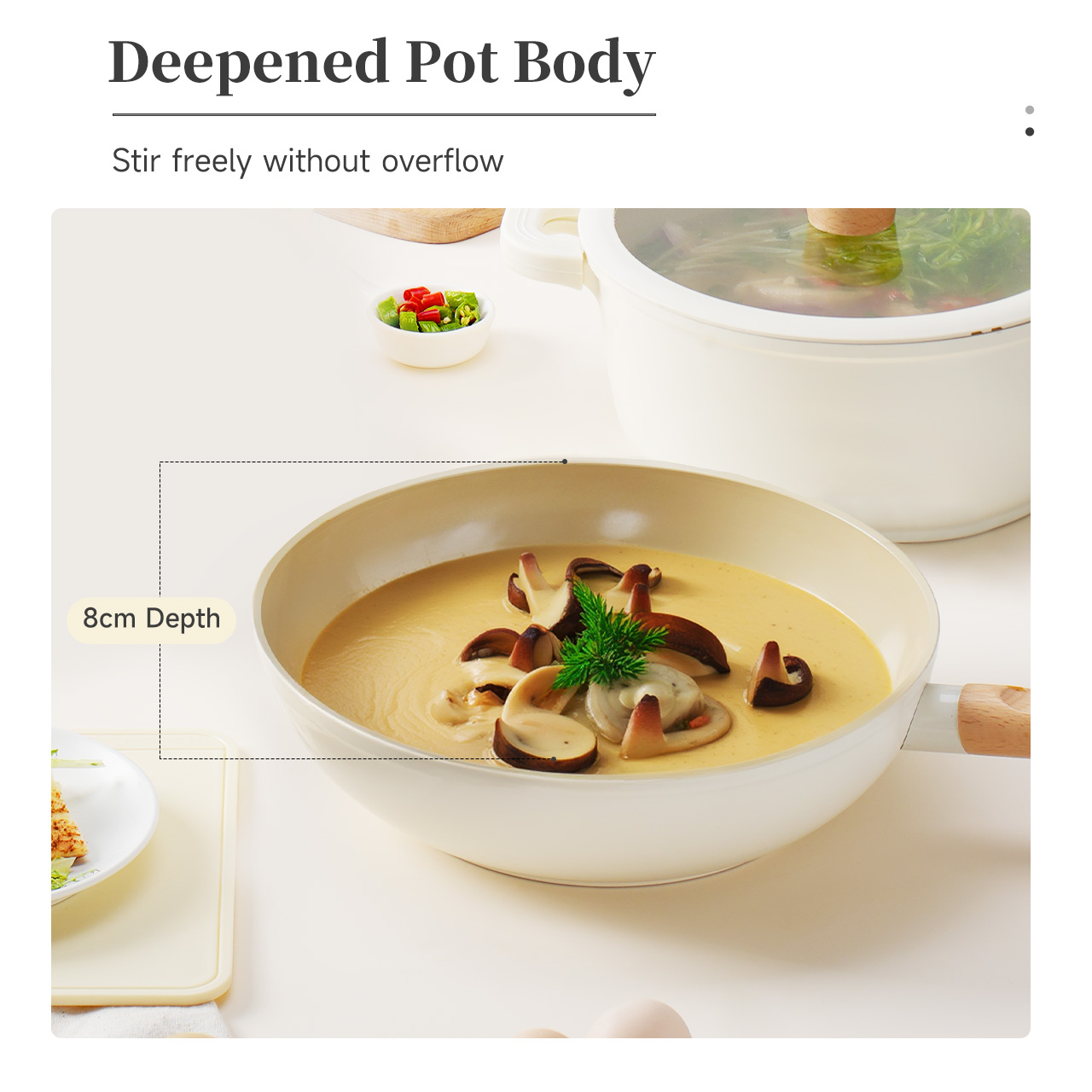Simplus Kit Wok Pan丨28cm丨Caramel Pudding Series丨Ceramic Coating丨Non ...