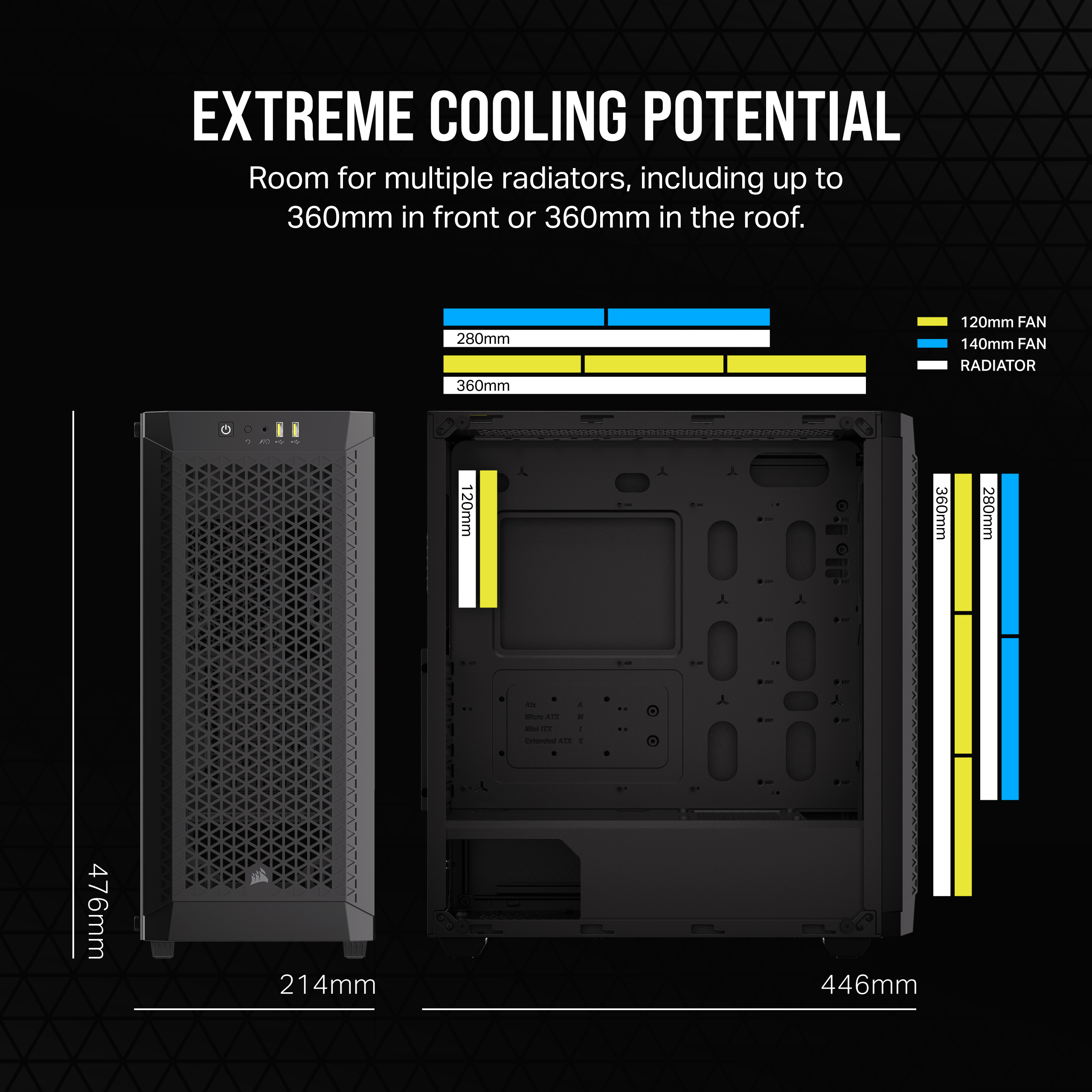 CORSAIR 480T Airflow Tempered Glass Mid-Tower (RGB/Non-RGB) | Shopee ...
