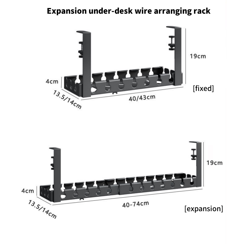 Extendable Under Desk Cable Organizer 43CM-74CM Under Desk Cable ...