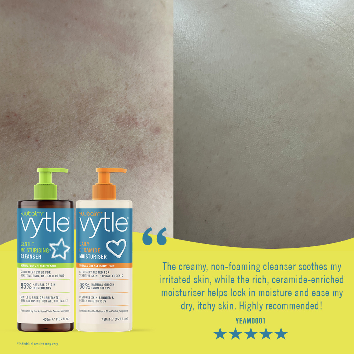[Adult & Kids/Bundle] Vytle Gentle Moisturising Cleanser 2 x 450ml ...