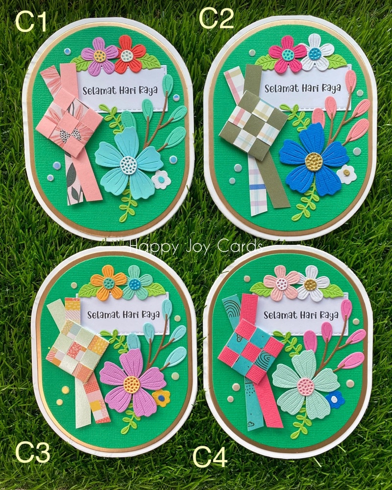 Handmade Hari Raya Cards 2025 Floral Celebration Ketupats | Shopee ...