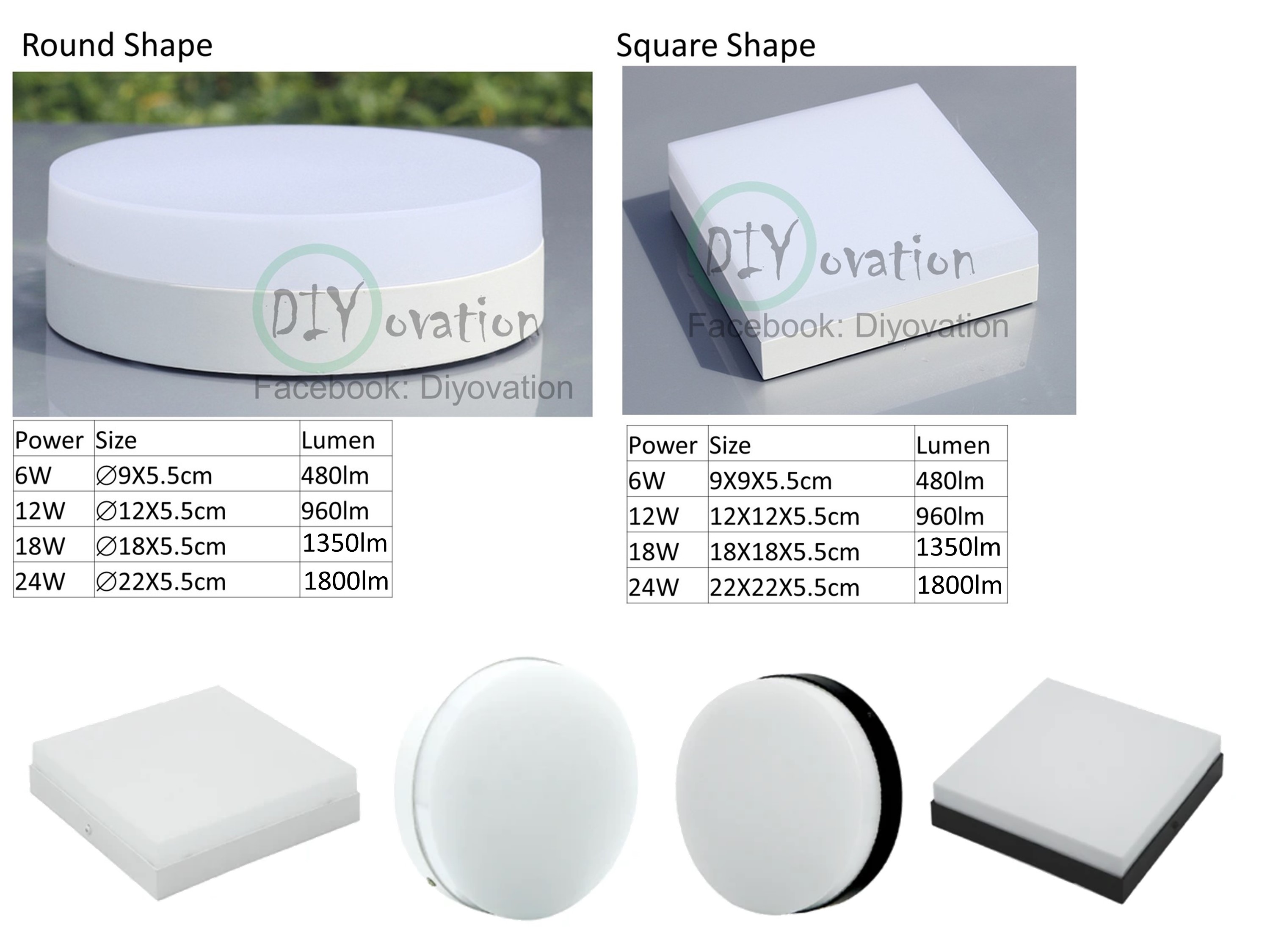Black/ wood frame LED Borderless/ Frameless Full Expose surface mount ...