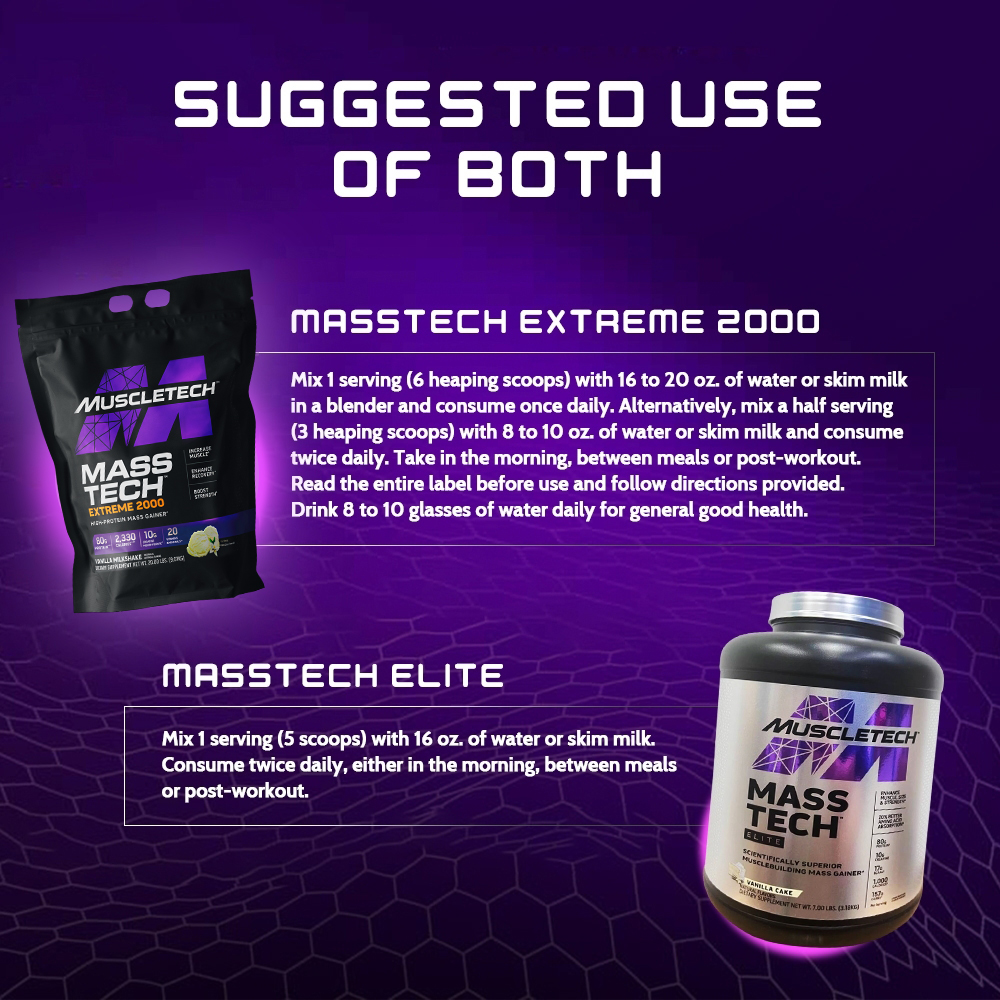 Muscletech, Mass Tech Extreme 2000| Masstech Elite, Mass Gainer ...