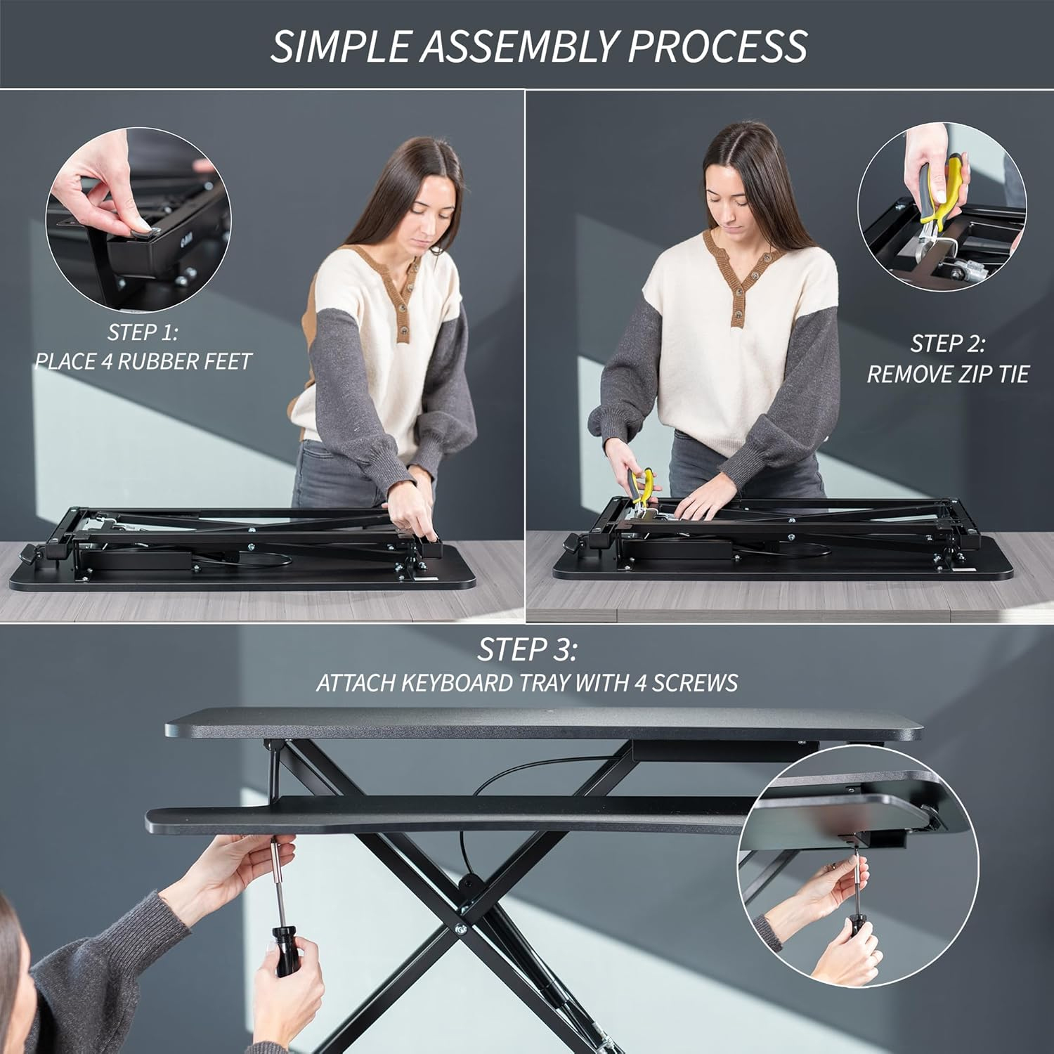 Widened Desktop Standing Desk Lifting Table Computer Table Ergonomic ...