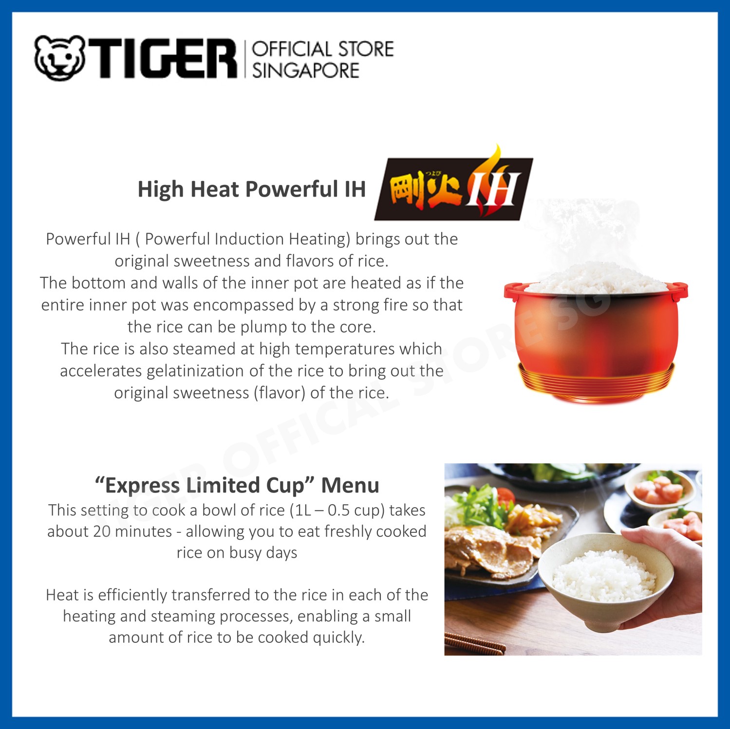 Tiger 1L Induction Heating Rice Cooker - Made In Japan - JPW-G10S ...