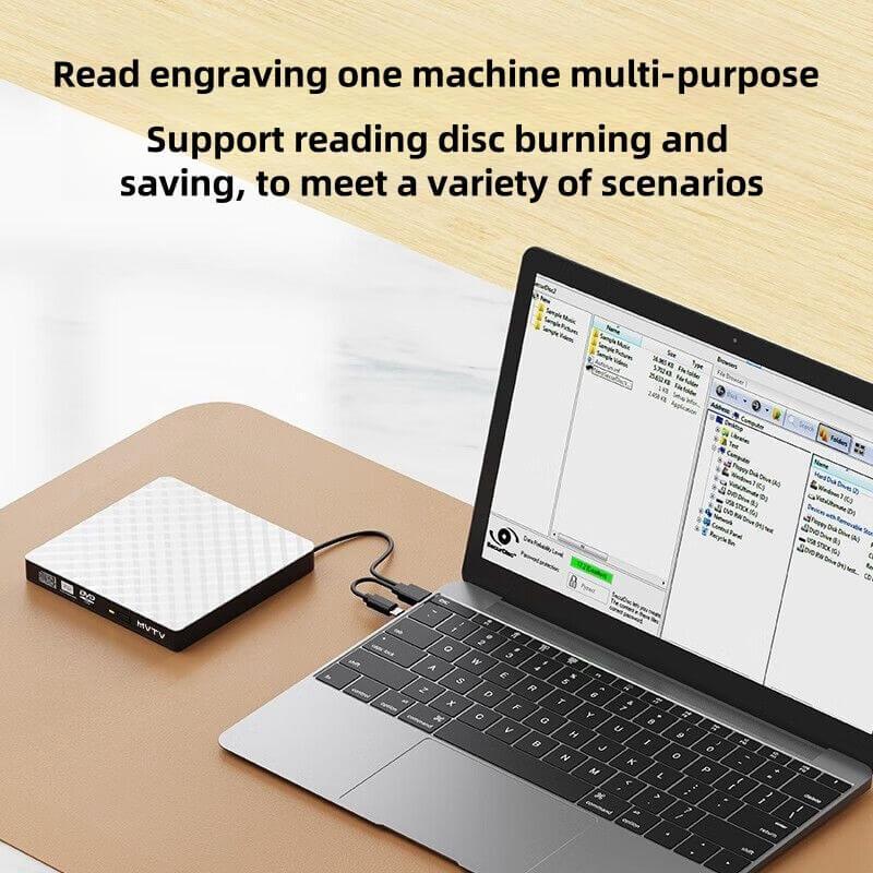 SG Portable External DVD/CD RW Drive Burner Writer (USB 3.0 and Type C ...