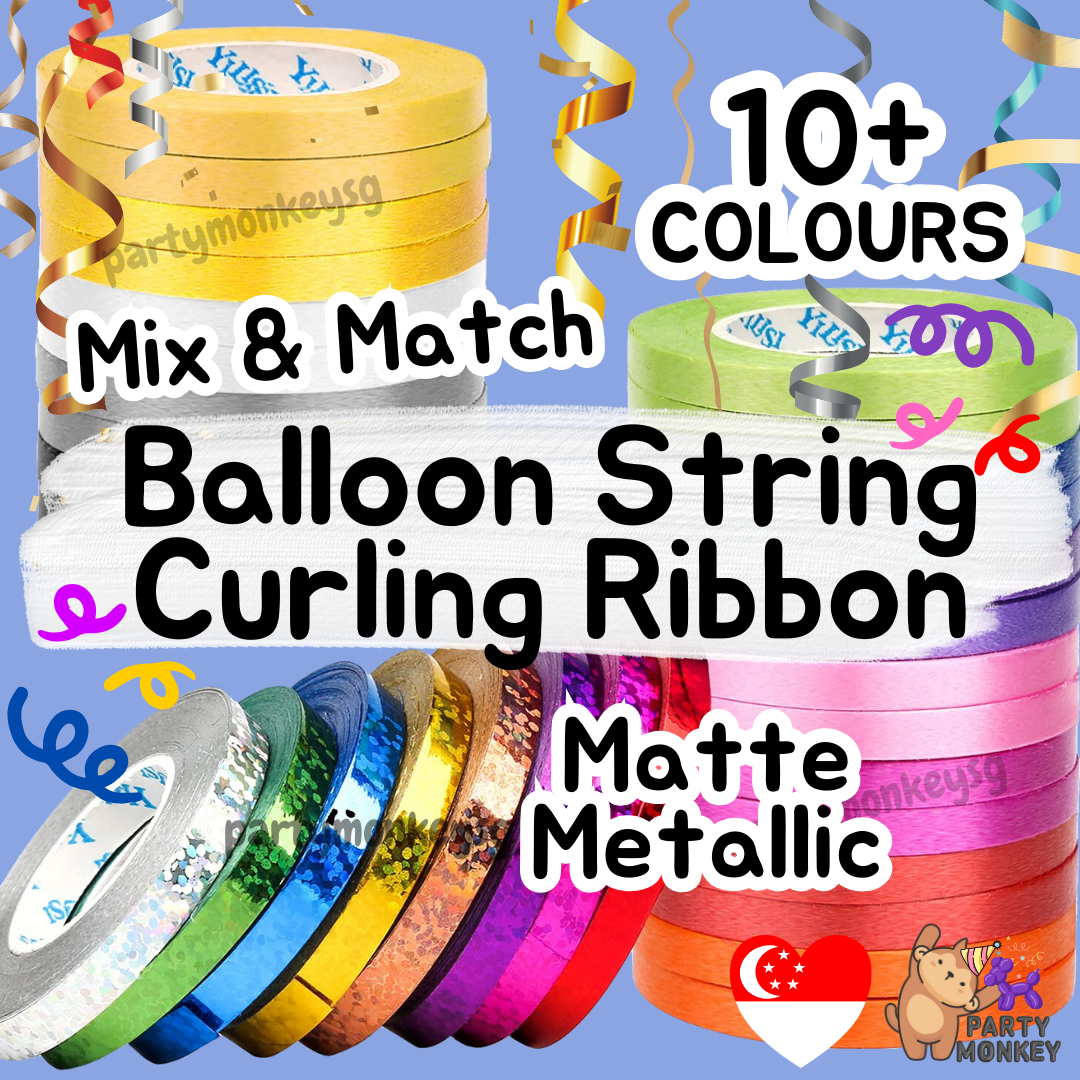 [SG Instock] Balloon String Ribbon Curling Ribbon for Balloons Gliiter ...