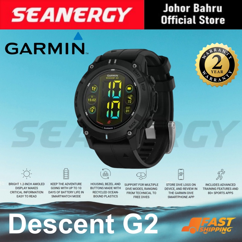 GARMIN Descent G2 Dive Computer Multi Sports Smart Watch Scuba Diving ...