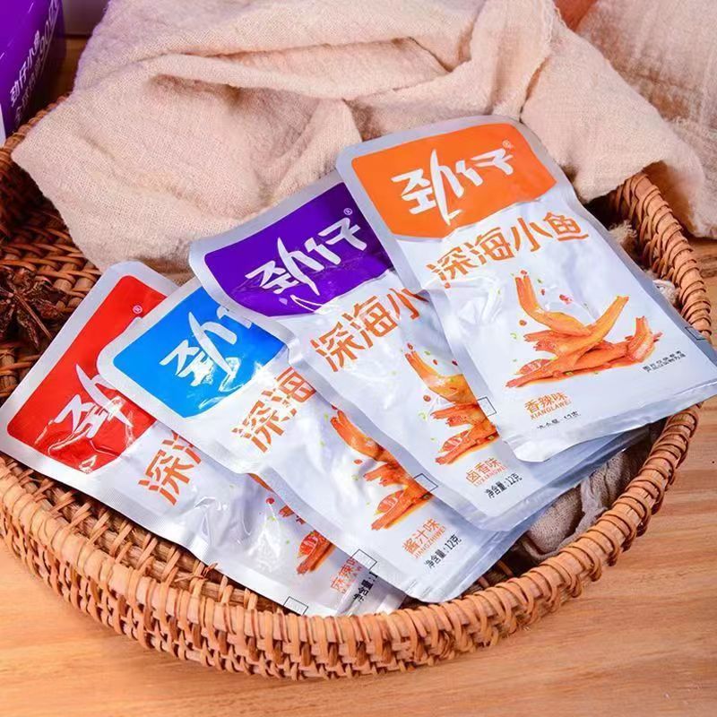 劲仔深海小鱼仔12gX20香辣毛毛鱼干湖南特产零食休闲食品（20pkt）Jinzai Deep Sea Small Fish 12g ...
