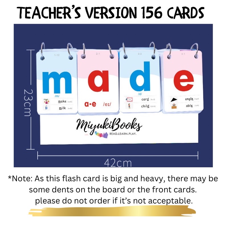 (SG SHIPPING) 3 letters phonics table chart (66cards/93/159/104/174 ...