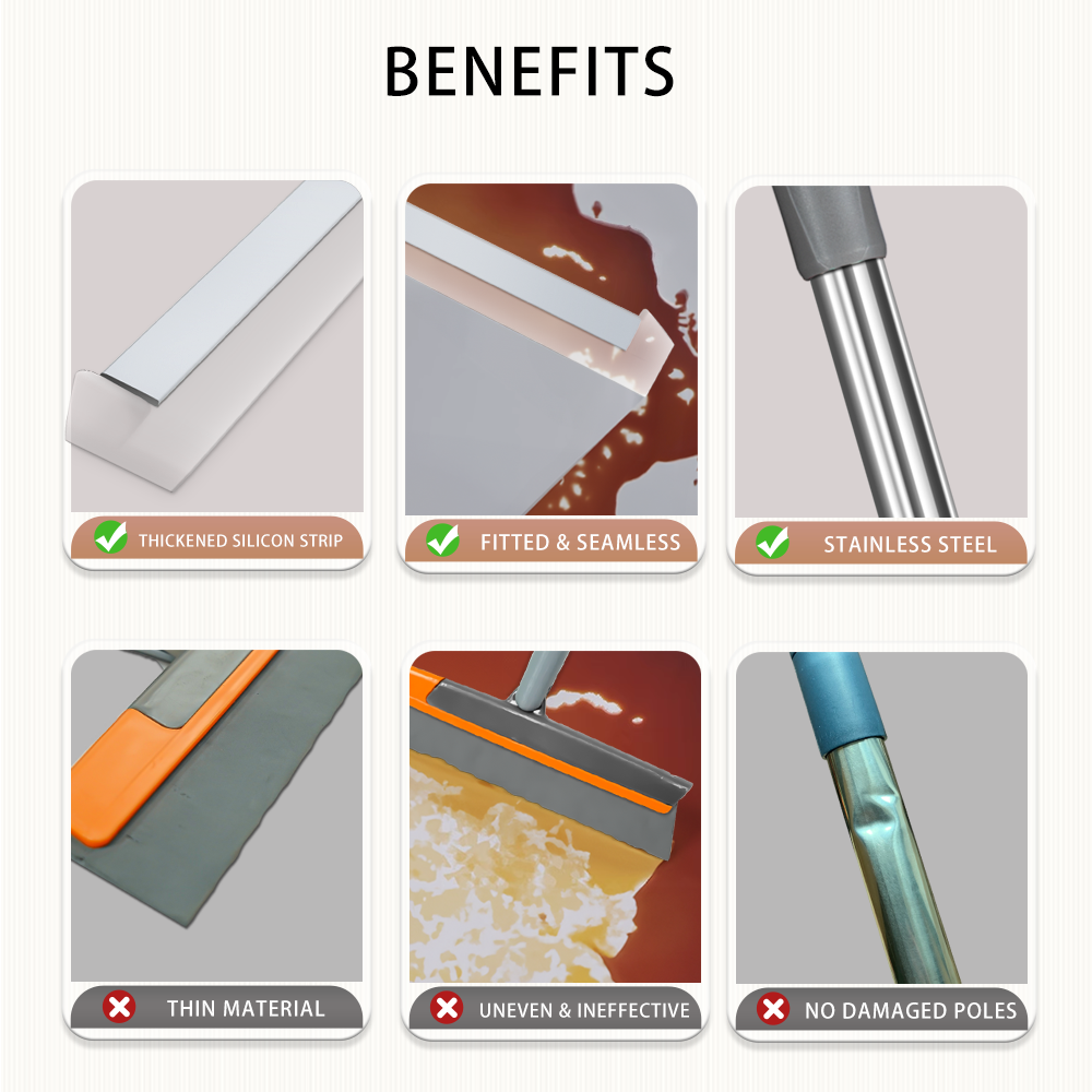 SOU 2-in-1 Magic Broom Sweeper Multifunctional Bathroom Floor Squeegee ...