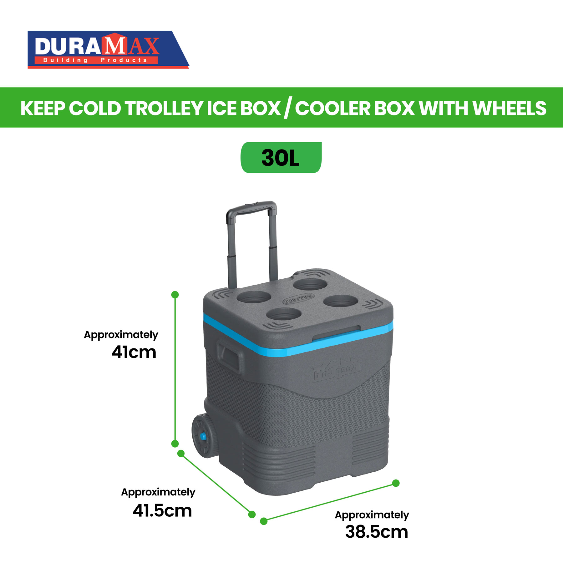 Duramax Keep Cold Ice Box / Cooler Box With Wheels / Trolley Ice Box ...