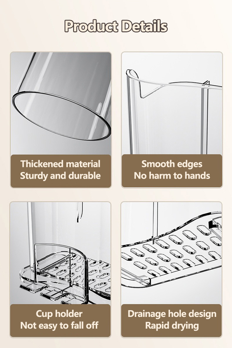 【SG】Wall Mount Toothbrush Holder Teeth Cup Toothpaste Storage Rack No ...