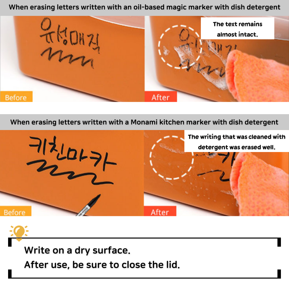 Monami Kitchen Marker Kitchen Sticker Washable Marker Pen ...