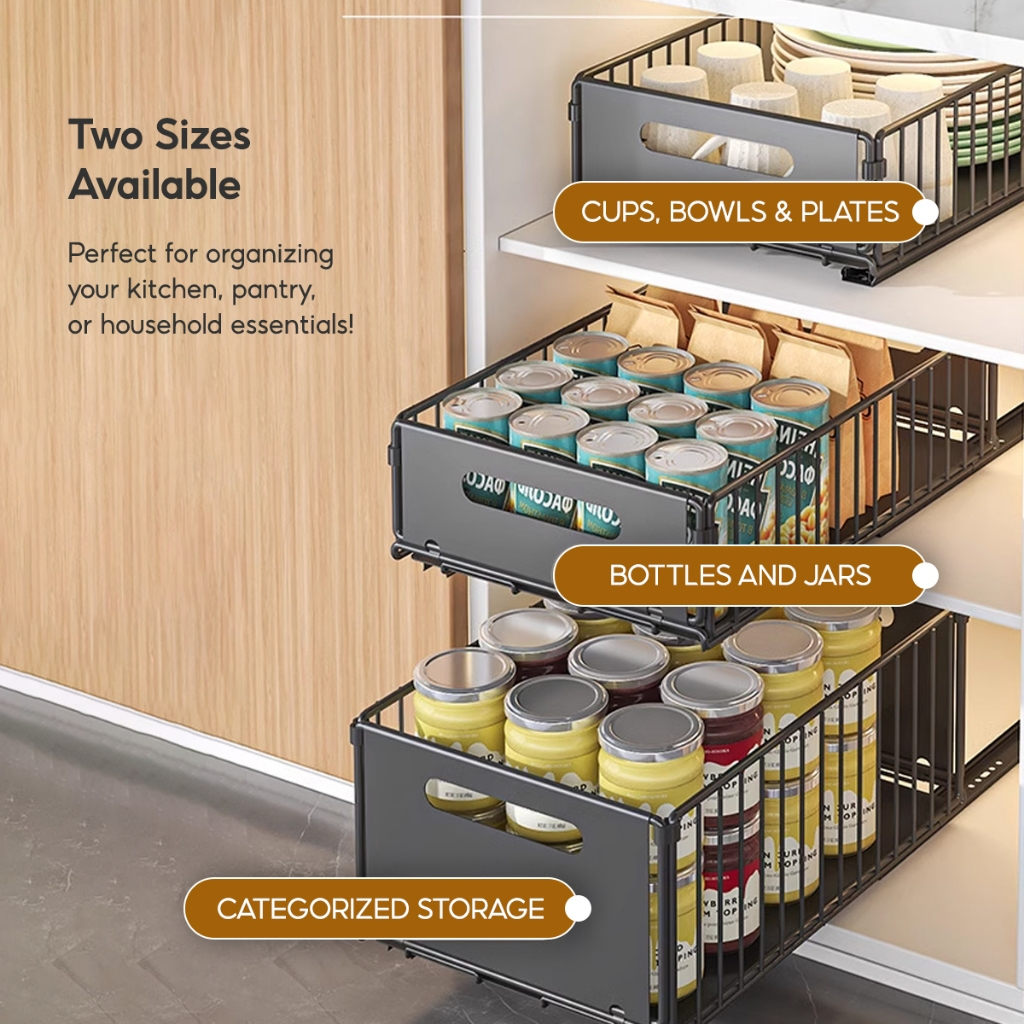 Kitchen Rack Pull Out Cabinet Organizer Collapsible Pull Out Drawers ...