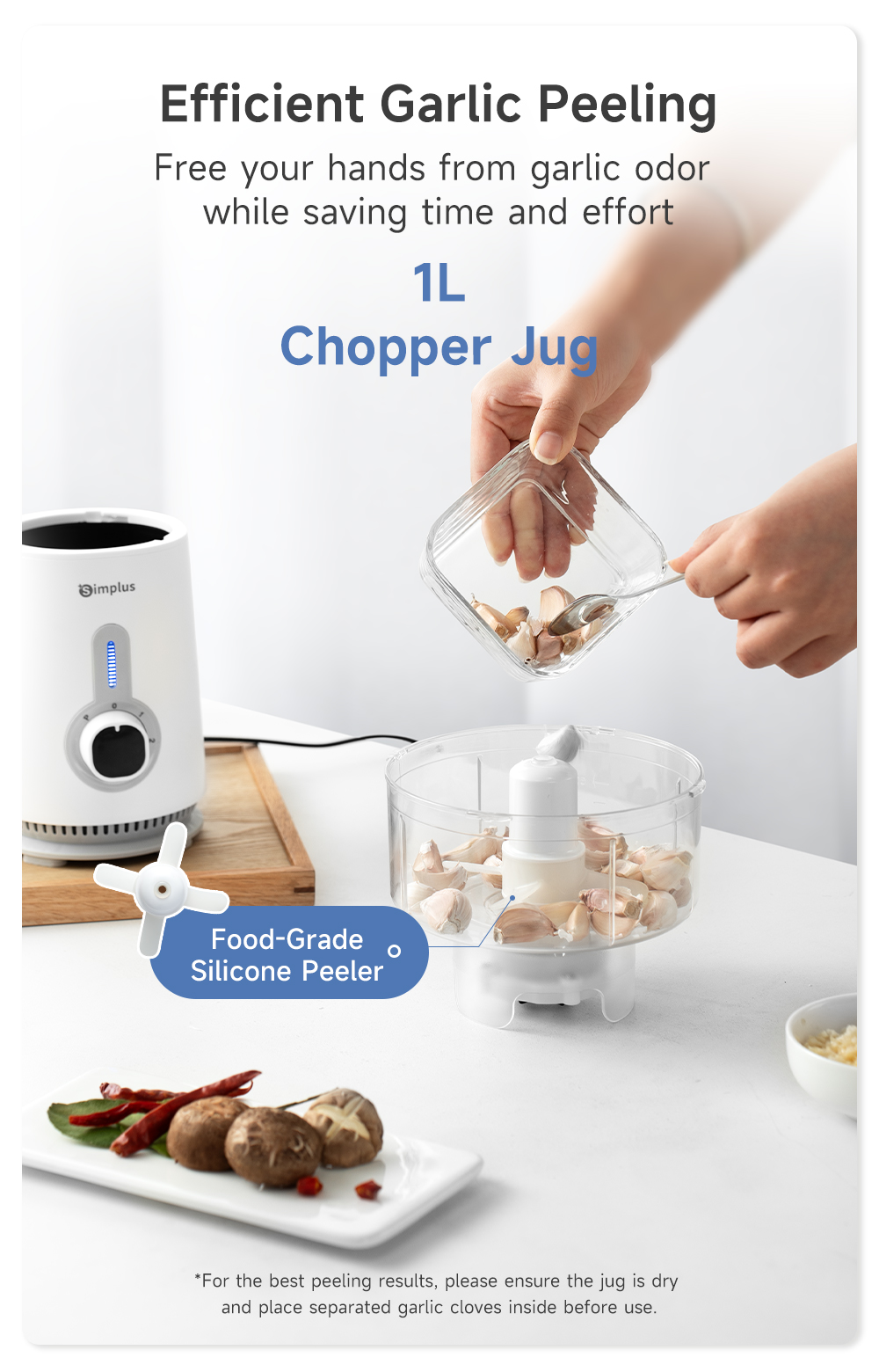 Simplus Multi-functional Blender | 1.25L+1L Large Jugs | 380W Copper ...