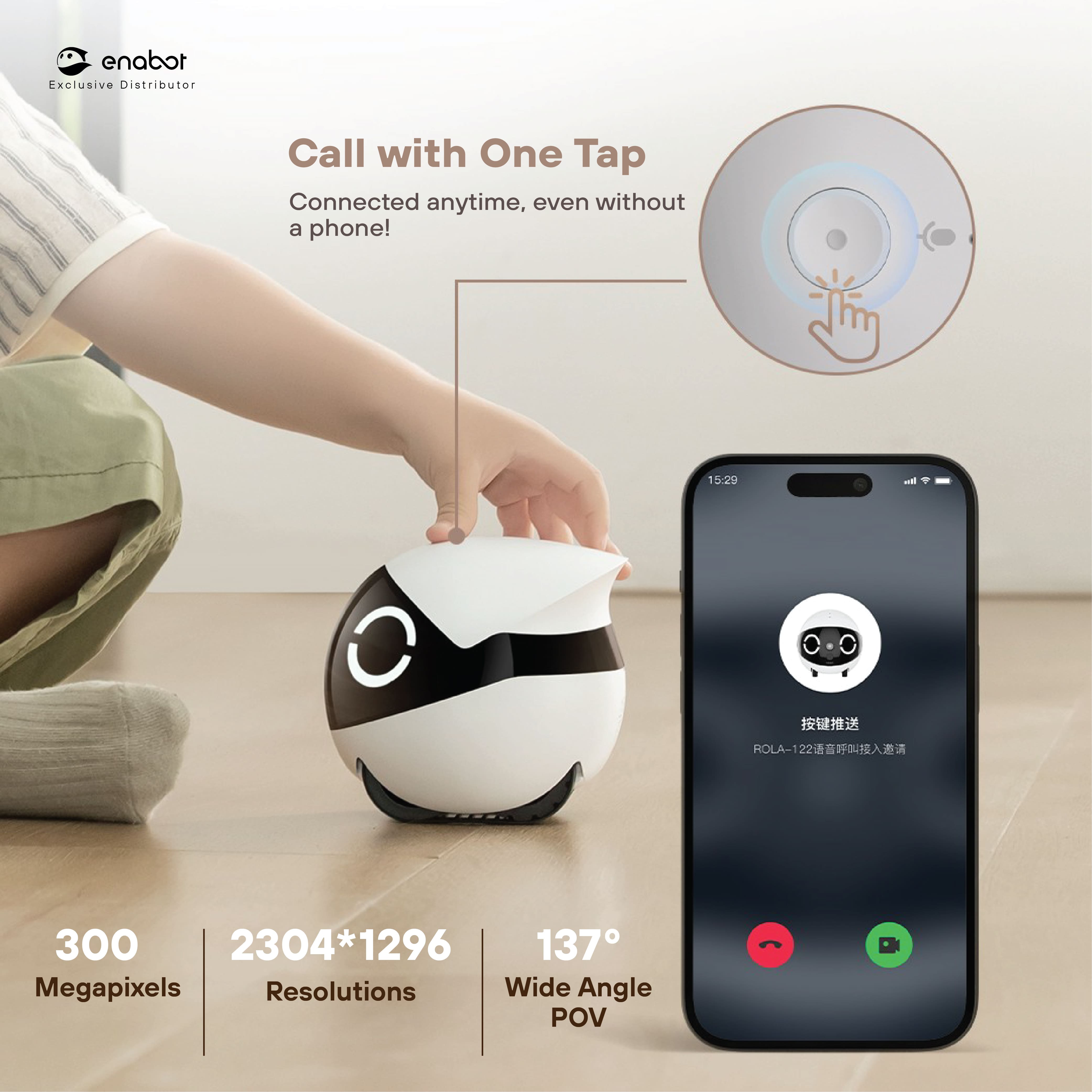 [Official Store] Enabot ROLA Mini 2K Camera Movable Robot| One-Touch ...