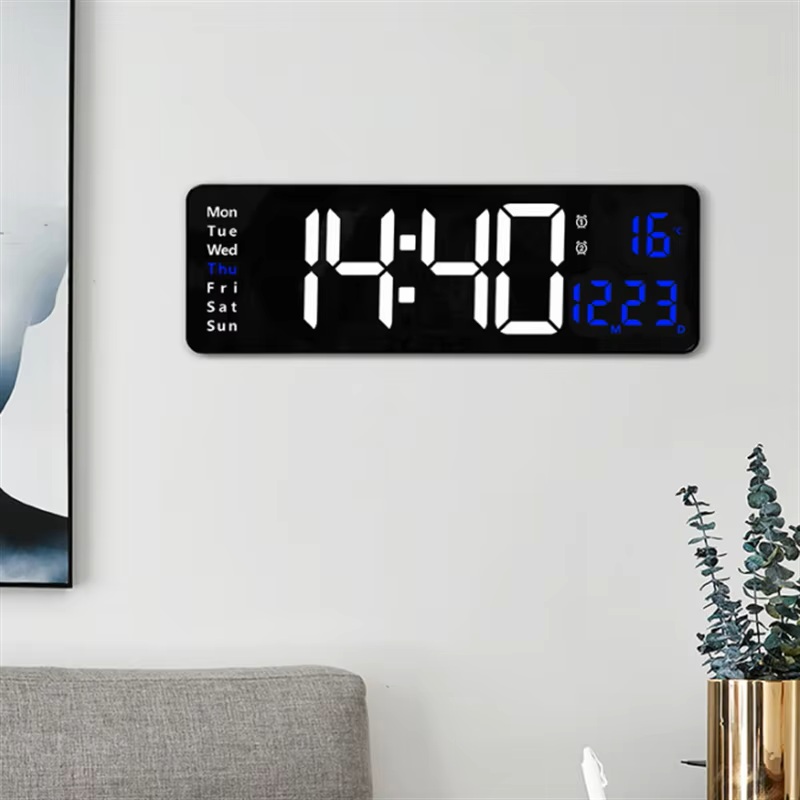 Large Digital Clock LED Temperature Date Week Time Alarm Clock | Shopee ...