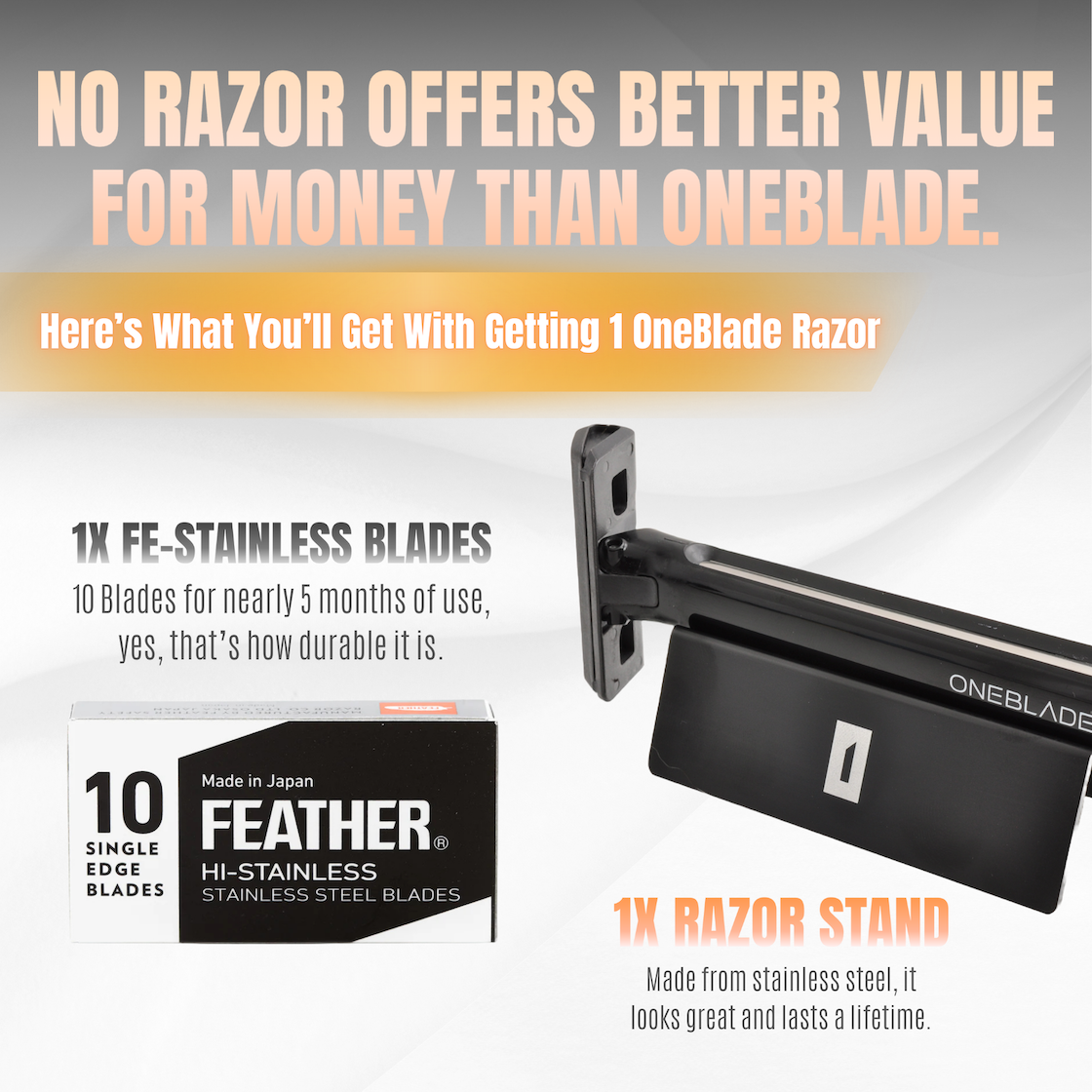 [FREE STAND & BLADE] US OneBlade Core Safety Adaptive Razor - Single ...