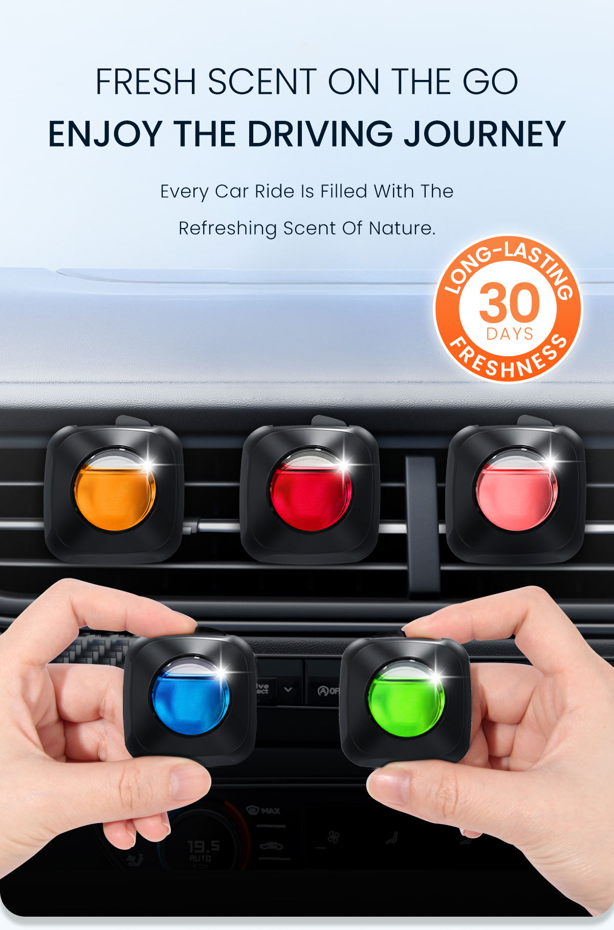 DriveJoy™ Car Air Freshener Vent Clip Fragrance-Long Lasting Car ...