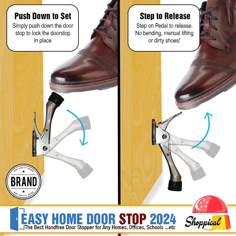 Door Stop Easy Home Step Stopper 2024 Handsfree Easy Installation Grip ...