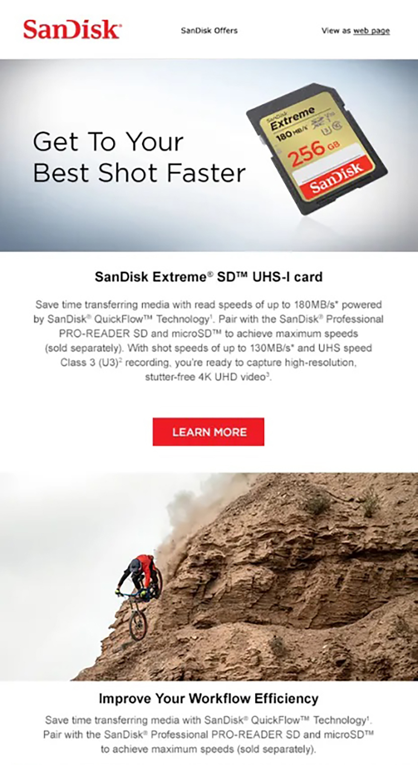 SanDisk Extreme SD Card 180MB/s 256GB 128GB 170MB/s 64GB 100MB/s 32GB ...