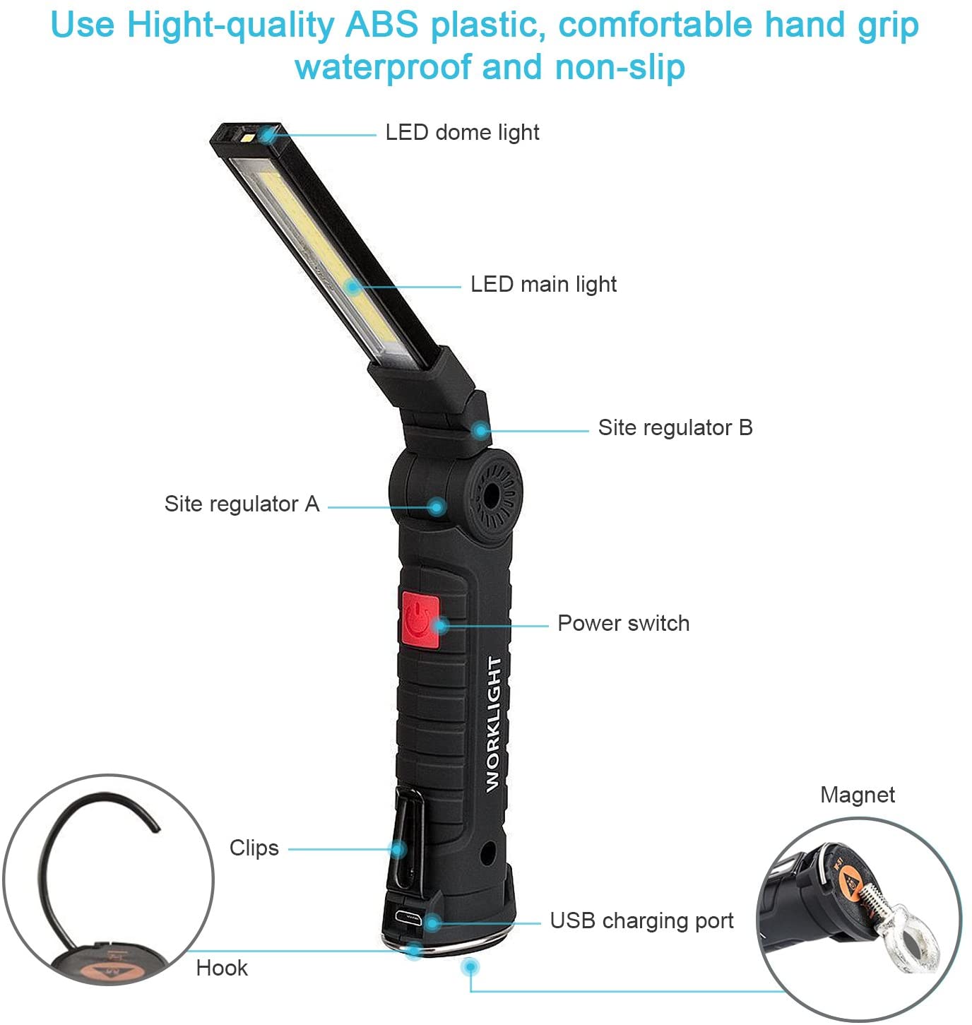 Rechargeable USB LED Work Light (Magnetic Based) | Shopee Singapore