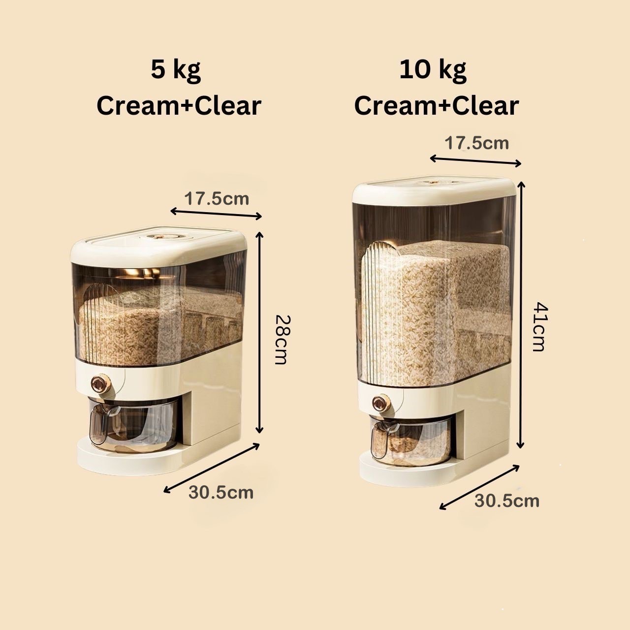 🔥SG STOCK🔥 Auto Rice Dispenser Storage Container with Measuring Cup ...