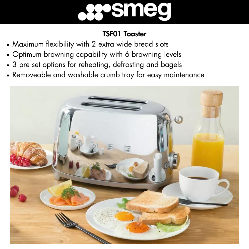 Smeg chrome toaster hotsell