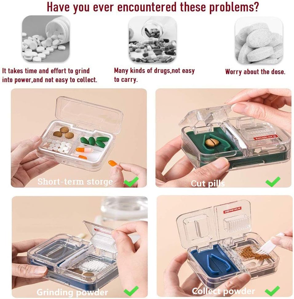 Medication Organizer Portable Pill Case Storage Box Division Medicine ...