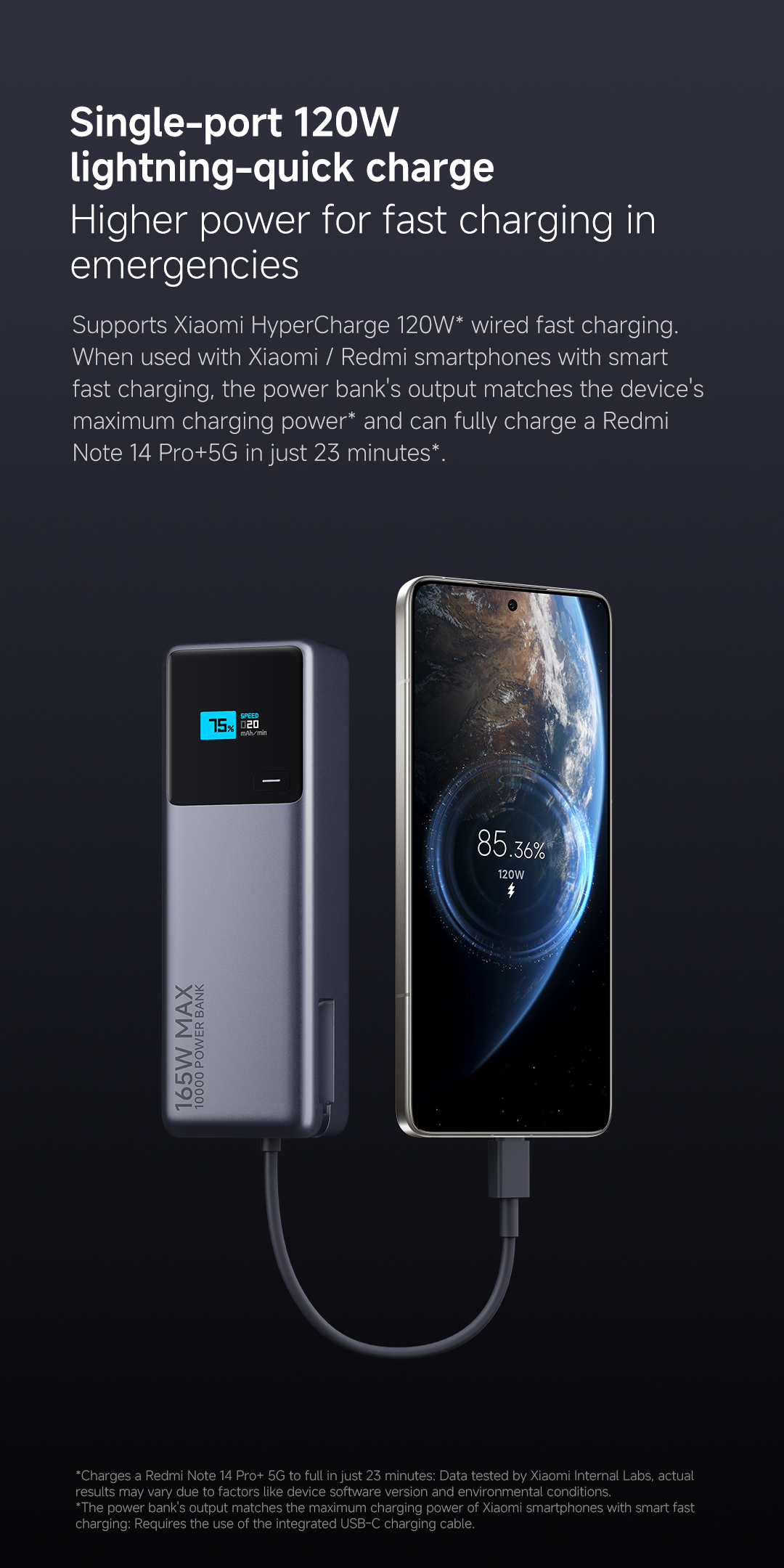 Xiaomi 165W Power Bank 10000mAh (Integrated Cable) | Shopee Singapore