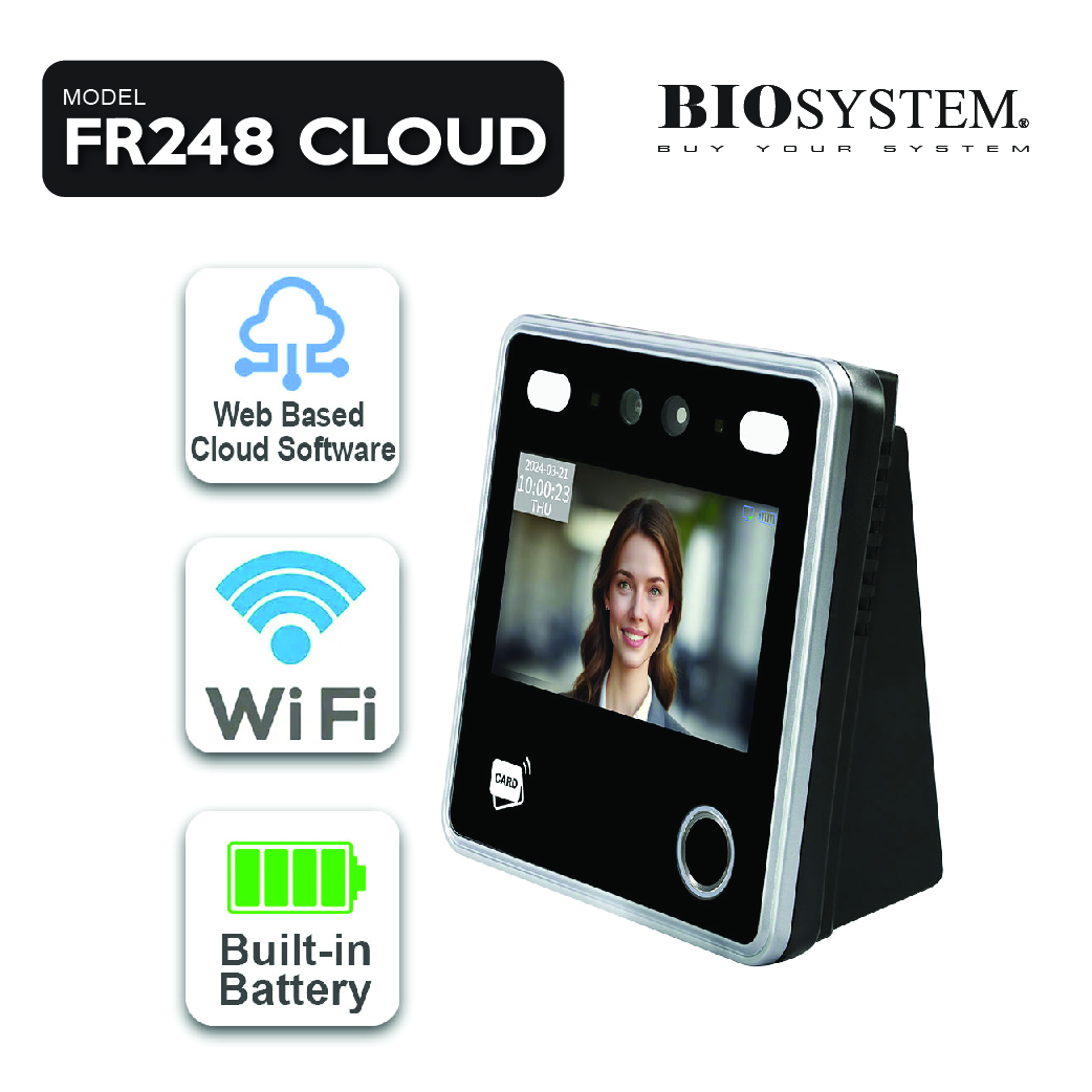 BIOSYSTEM FR248 CLOUD BASE FACE & FINGER SCAN ATTENDANCE DEVICE WITH ...