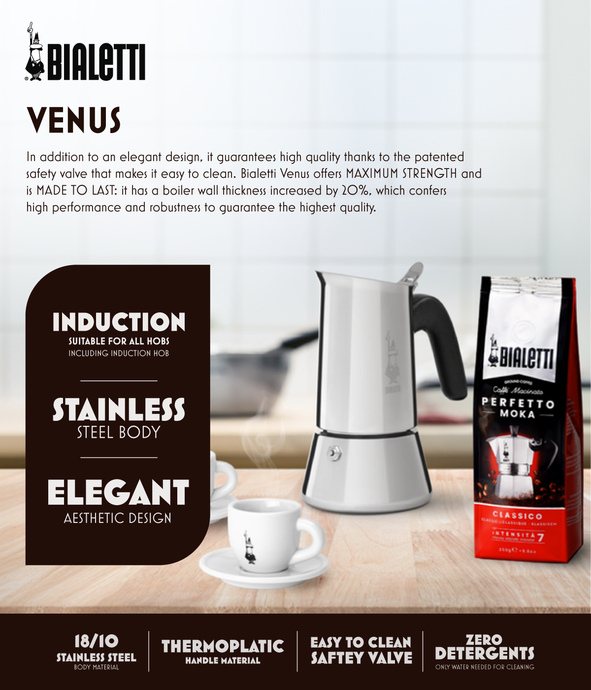 Bialetti Venus Express Coffee Pot Moka Pot Espresso Coffee Moka