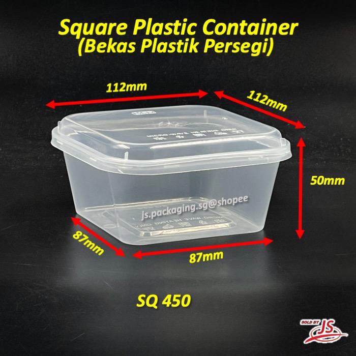 Sq 250/350/450/550/650/750 Square Disposable Plastic Food Container ...