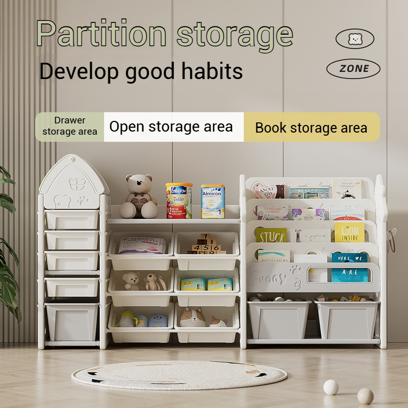 Hisoa Large Capacity Kids Storage Cabinet Sturdy Child Safe Baby Book ...