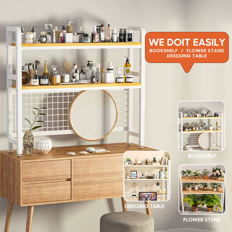 SNBDesktop Shelf Desk With Grid Bookshelf Storage Shelf Desktop Multi ...