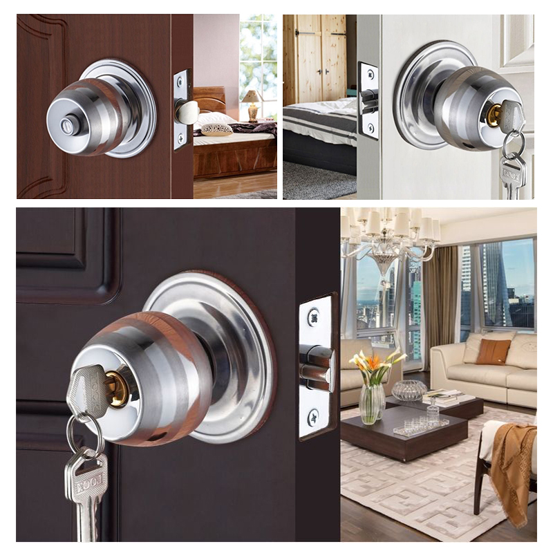 Round Door Lock Cylindrical Lock HDB Room Door Lock Indoor Bedroom Room ...