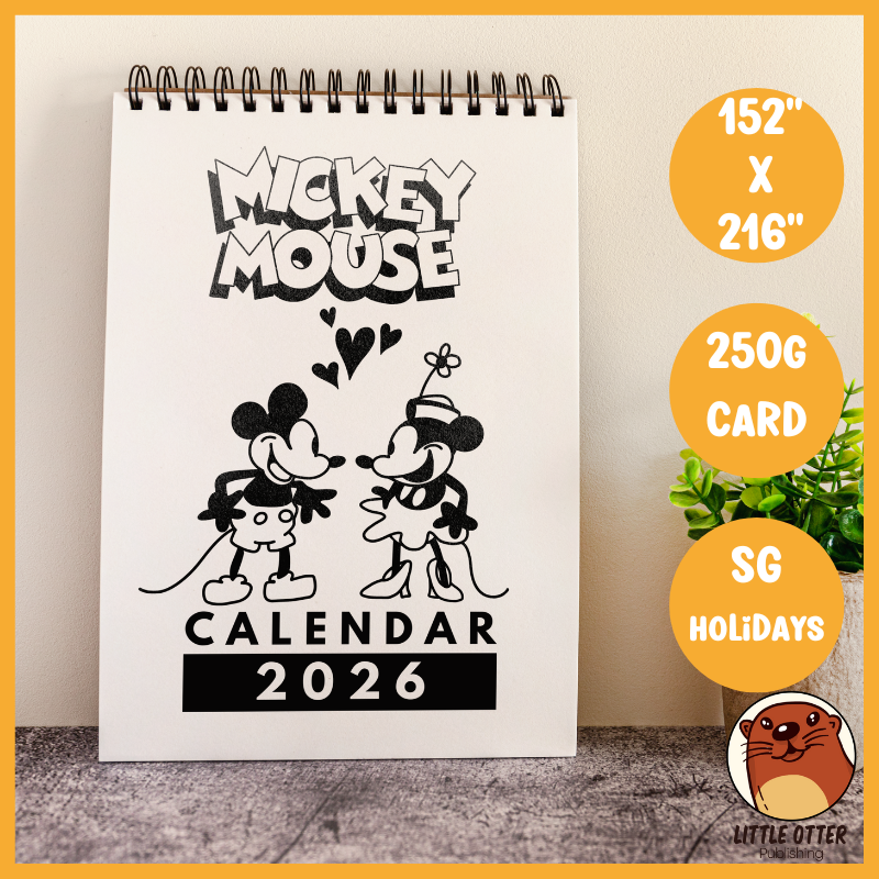 2026 Mickey Mouse Steamboat Willie Desktop Calendar 1 - (Singapore ...