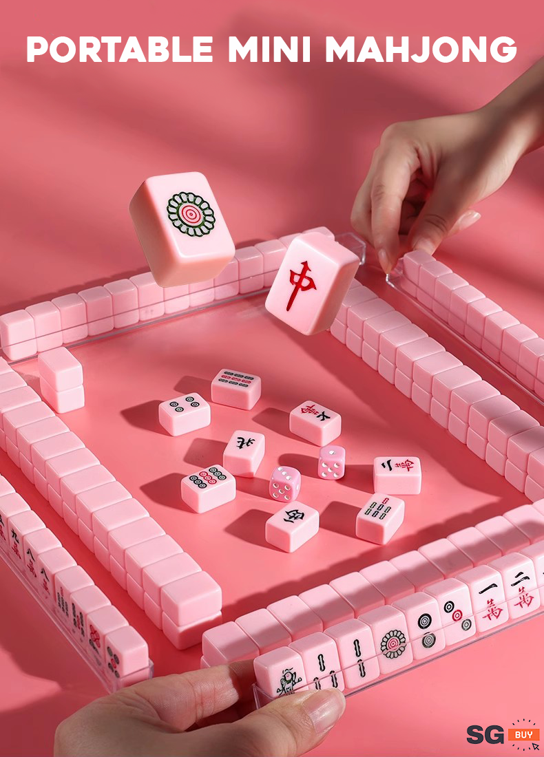 麻将 Travel Size Mini Mahjong Set Mahjong Tiles Mahjong Cards Alternative ...
