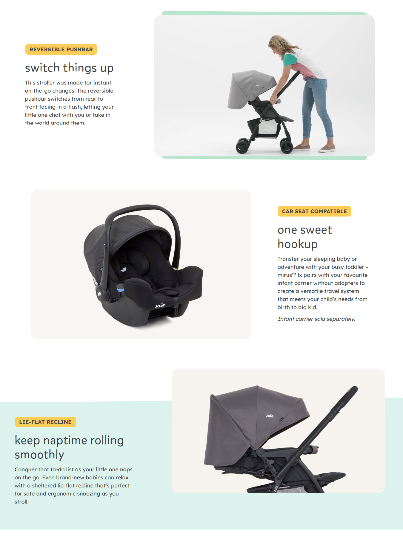 Joie Mirus One Hand Stroller Compatible with Infant Car Seat Shopee Singapore