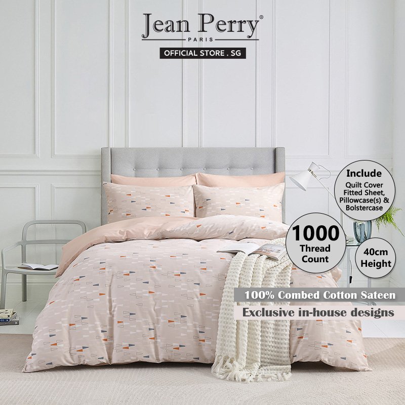 Jean Perry Luxury Hotel 1000TC Cotton Quilt Cover Set I Fitted Sheet I ...