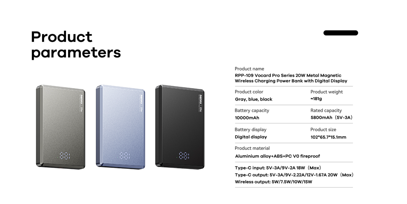 REMAX RPP-580 22.5W + 20W PD Magnetic Wireless 10000mAh PowerBank | Rpp ...
