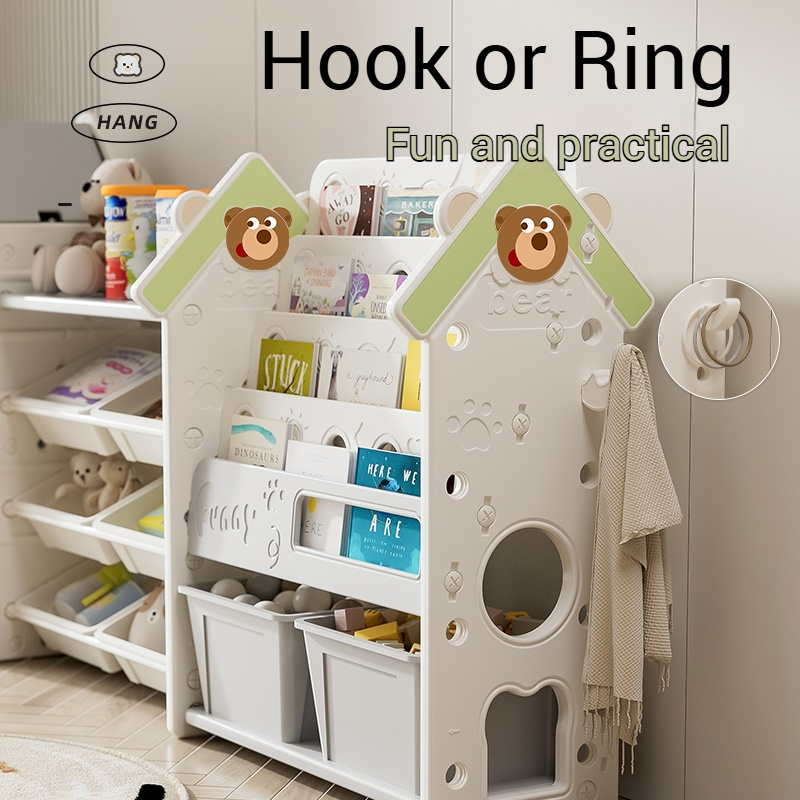 Hisoa Large Capacity Kids Storage Cabinet Sturdy Child Safe Baby Book ...