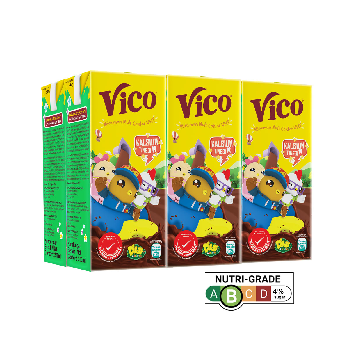 Vico - Chocolate Malt UHT Packet Drink 200ml x 6 pkts (1 PACK) | Shopee ...