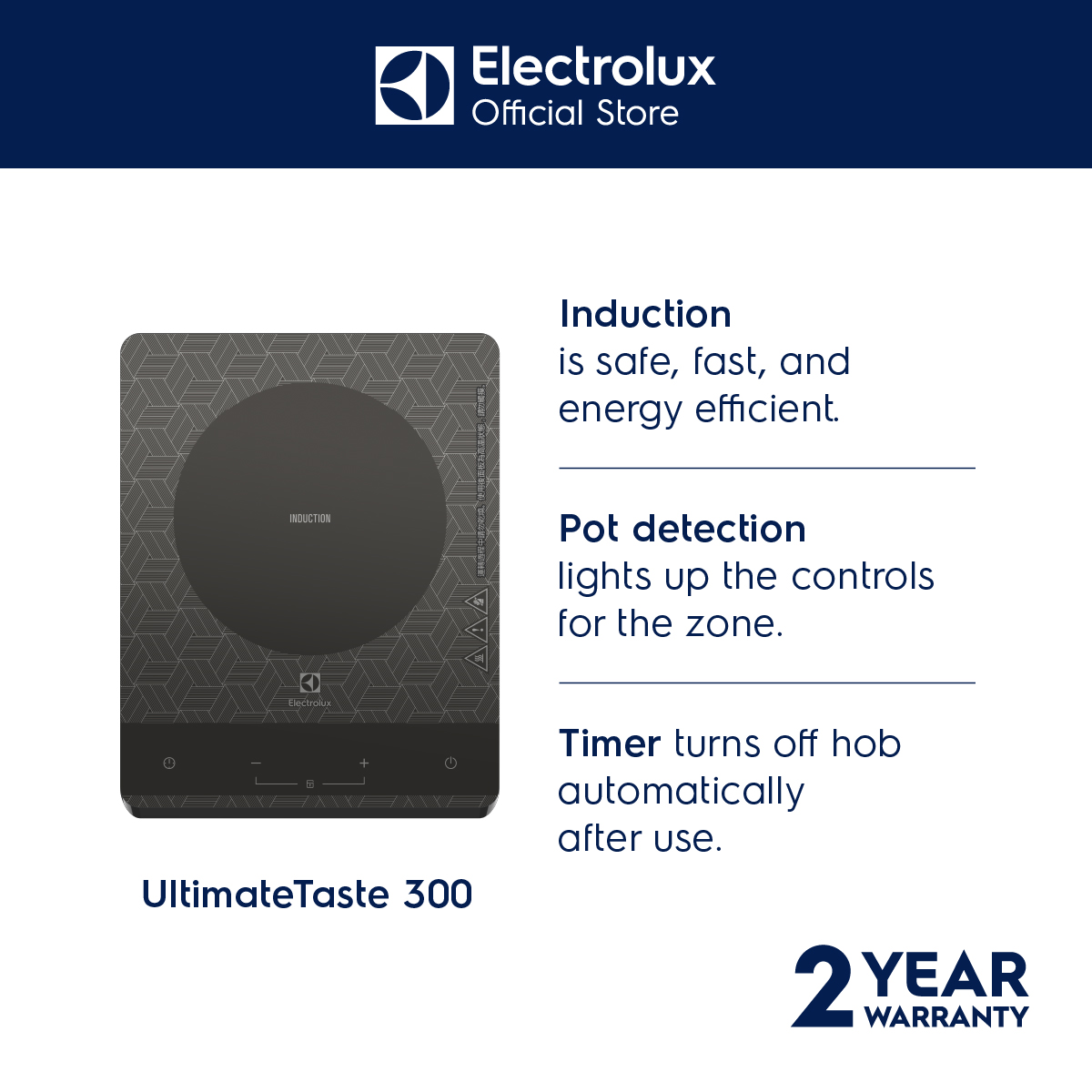 Electrolux Portable Induction Hob ETD29PKB with 2 Years Warranty