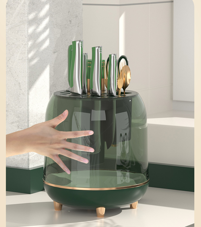 360° Rotating Kitchen Knives Holder Multi-Functional Knife Stand Fork ...
