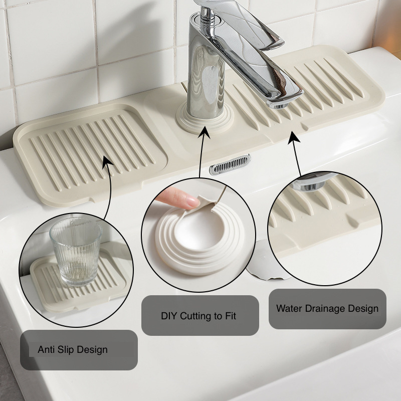SG [READY STOCK] Sink Silicone Faucet Mat Countertop Protector Kitchen