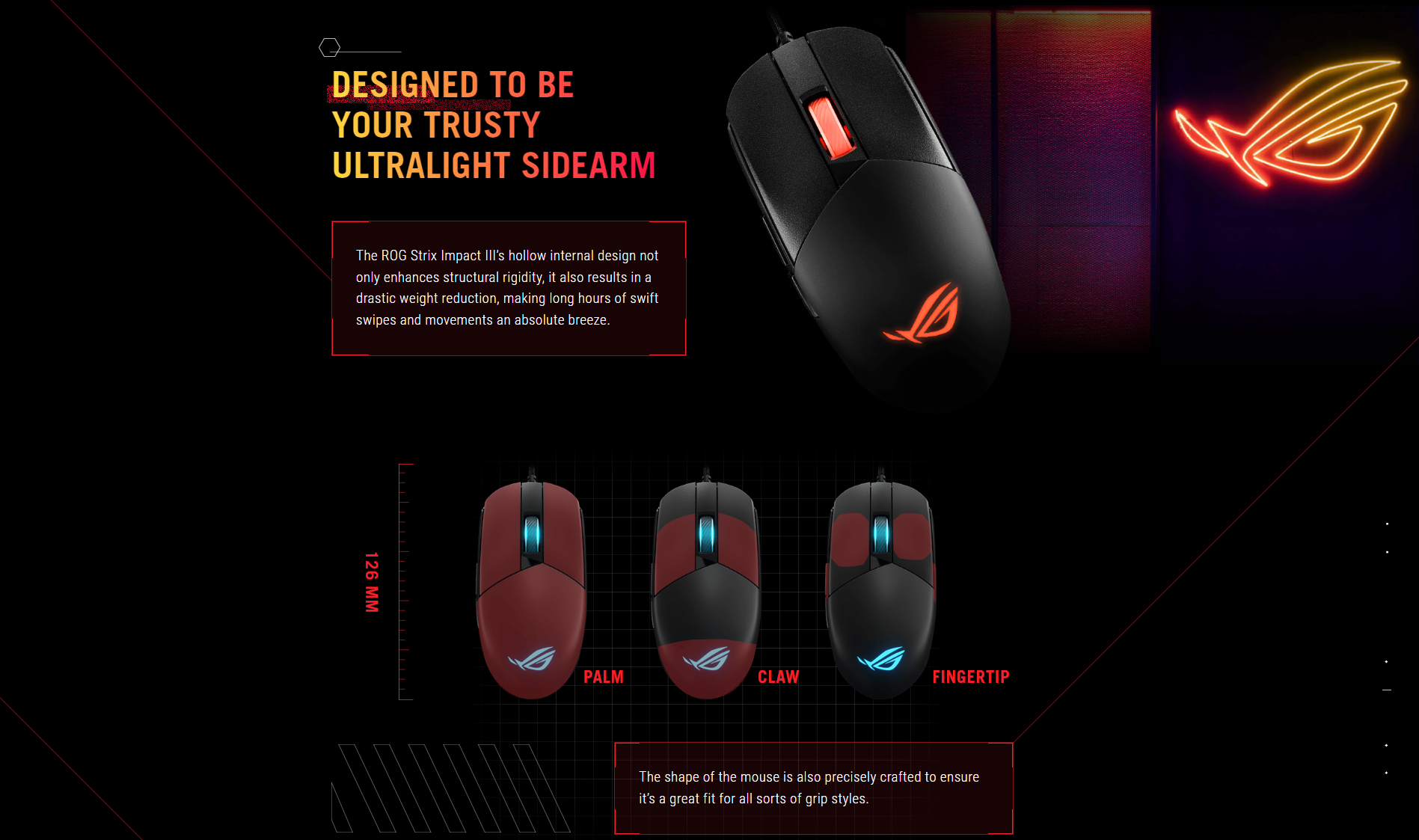 ASUS ROG Strix Impact III Wired RGB gaming mouse | Shopee Singapore